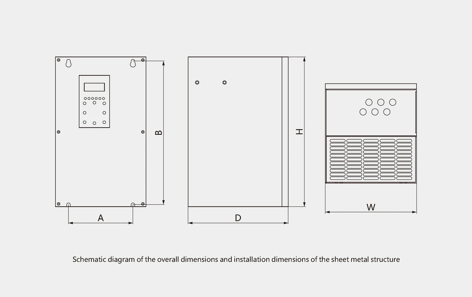 LNC820D High-Protection VFD Appearance and installation dimensions