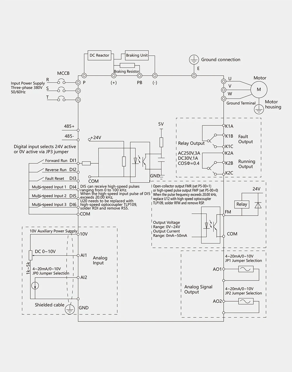 LNC860-ST STEP-UP VFD Basic wiring diagram