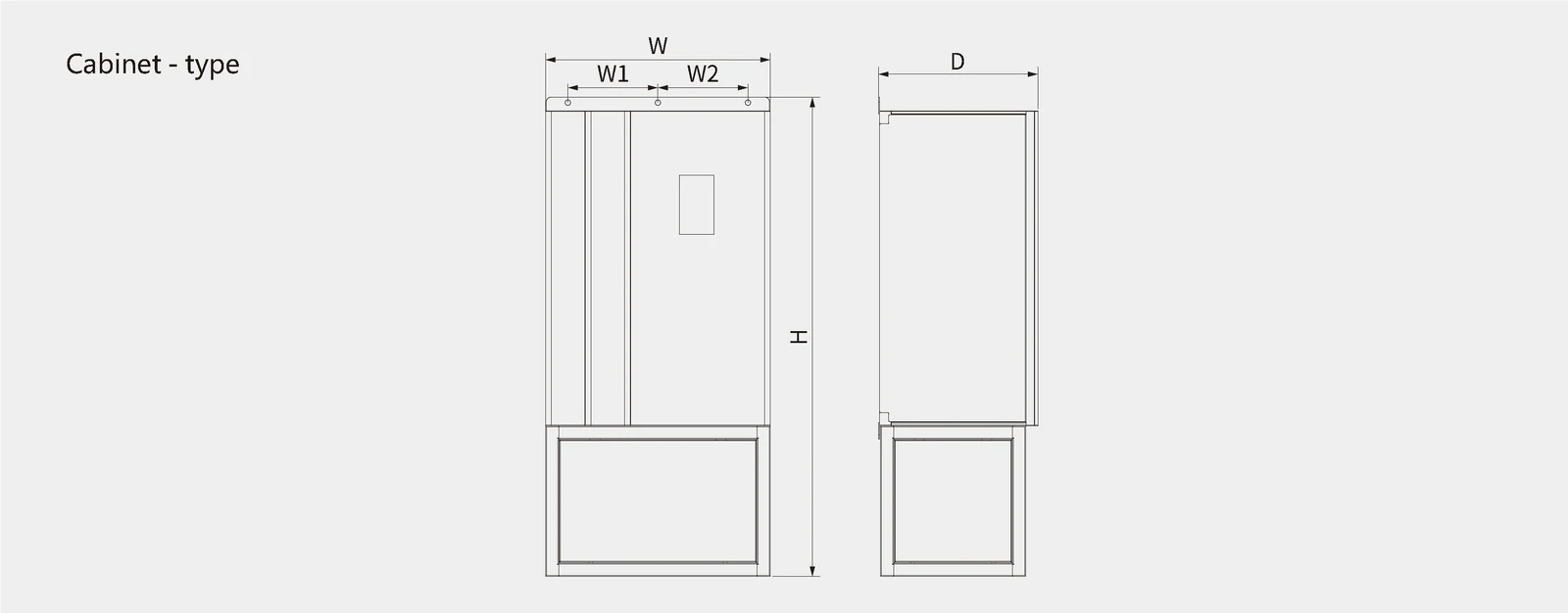 LNC860E Permanent Magnet Synchronous VFD Diagrams of the overall dimensions and installation dimensions of the sheet metal structure